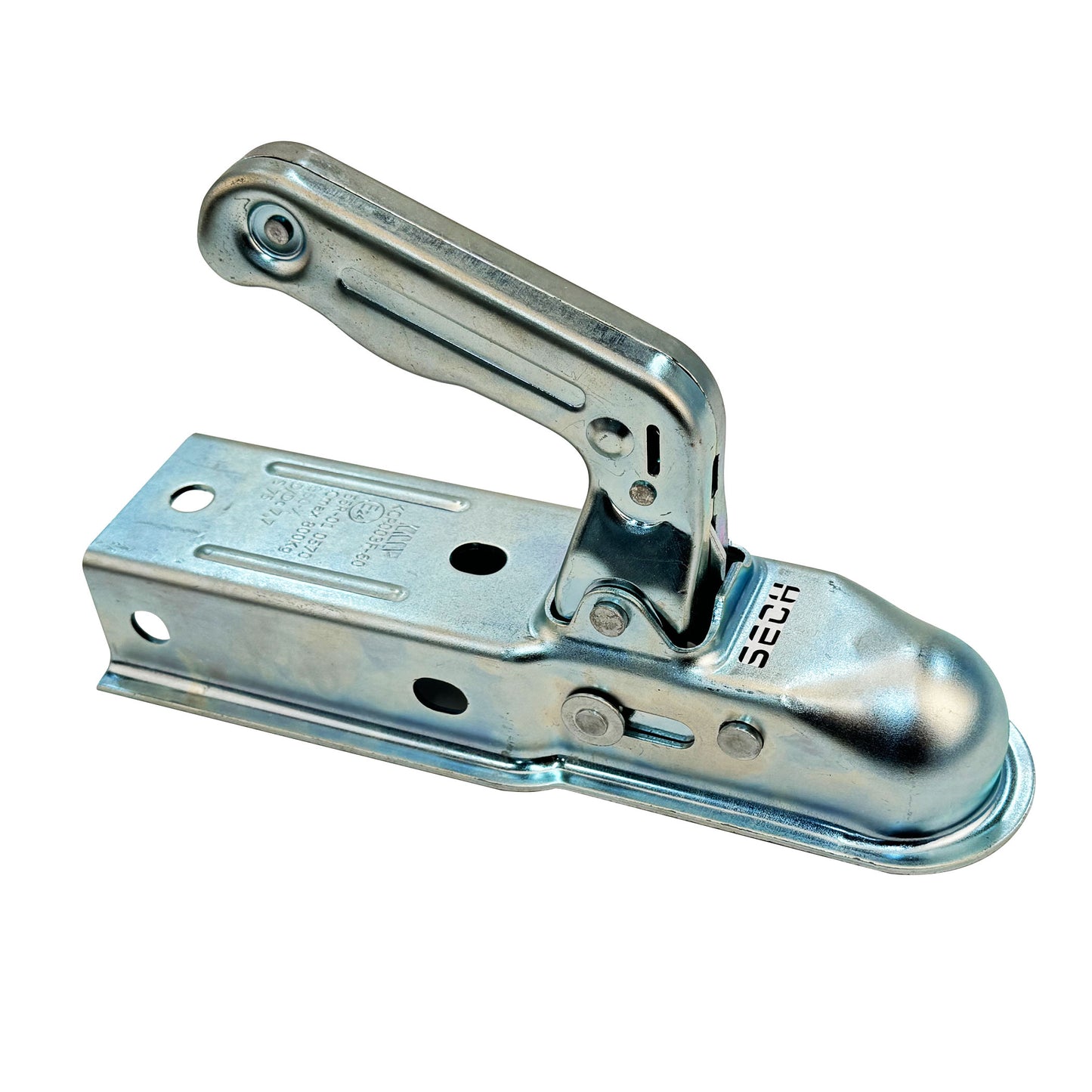 SECH Straight Tongue Trailer Coupler for 3-Inch Channel, 2-In Hitch Ball, 5,000 lbs