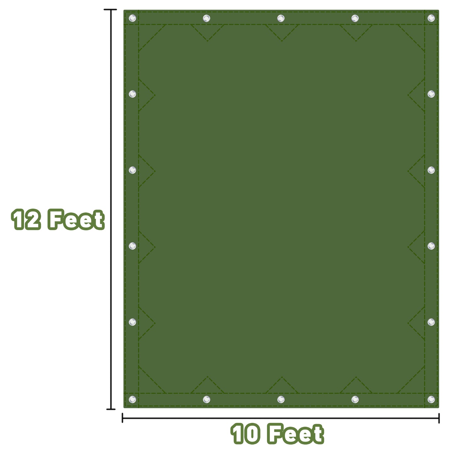 Cartman Canvas Tarpaulin Olive Drab 12 oz, Heavy Duty Canvas Tarp Truck Tarp, 10 x 12 Feet