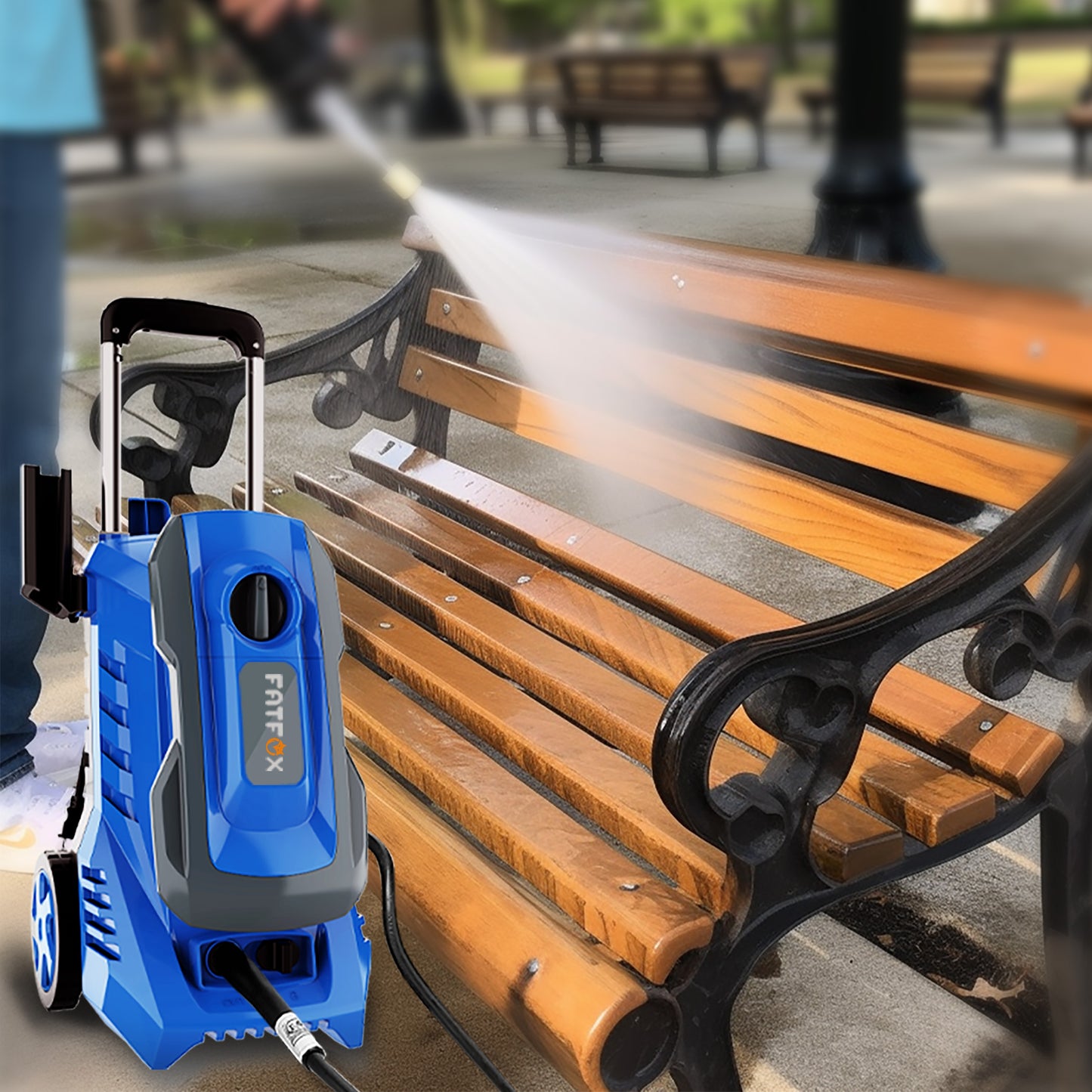 3200 PSI Electric High Pressure Washer 1200W Power Cleaner with 4 Quick Nozzles, 20FT Pressure Hose, Adjustable Dual Pressure, Foam Cannon for Car Patio Driveway Cleaning Blue