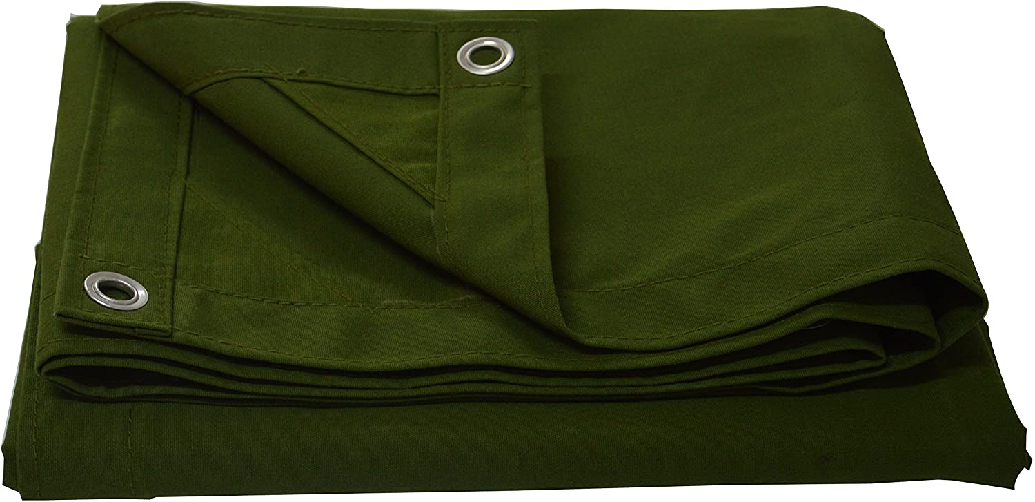 waterproof canvas tarp Cartman Canvas Tarpaulin Olive Drab 10 oz, Heavy Duty Canvas Tarp Truck Tarp, 8 x 10 Feet