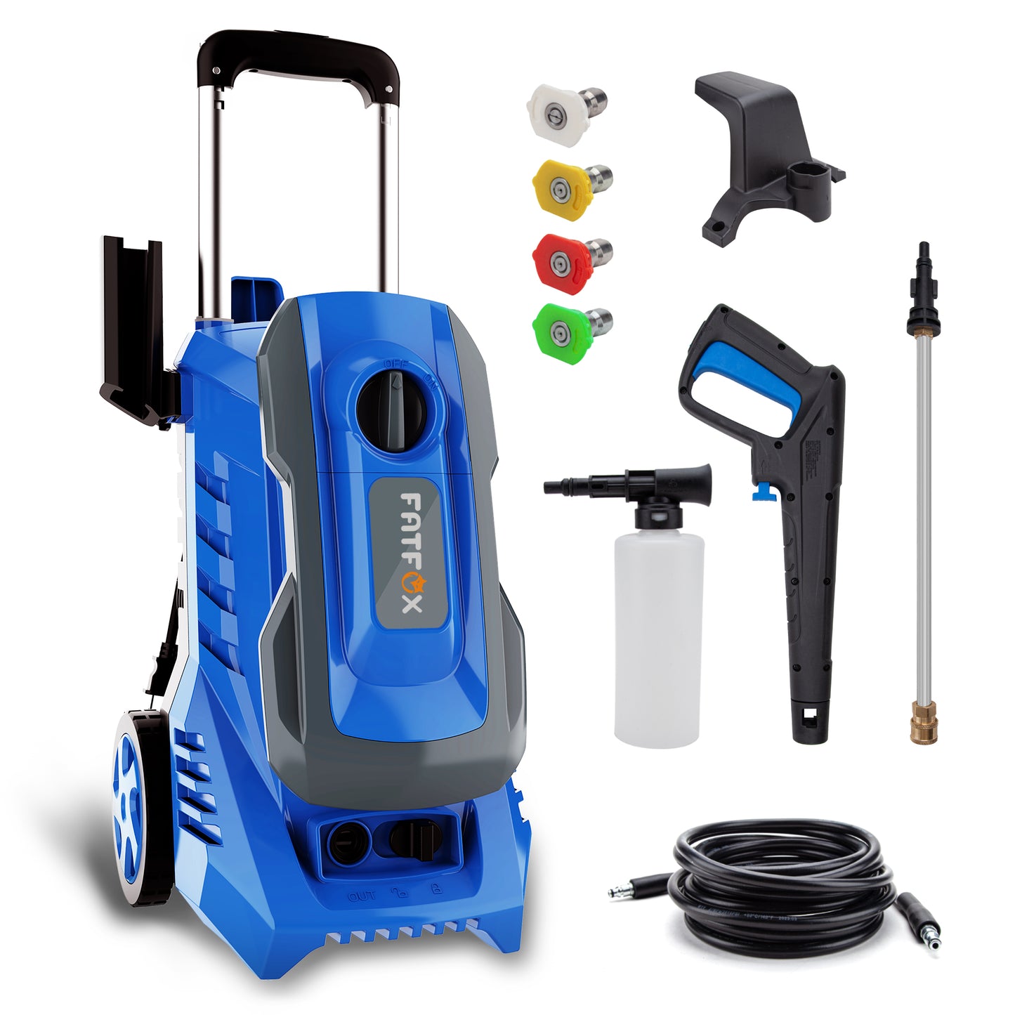 3200 PSI Electric High Pressure Washer 1200W Power Cleaner with 4 Quick Nozzles, 20FT Pressure Hose, Adjustable Dual Pressure, Foam Cannon for Car Patio Driveway Cleaning Blue