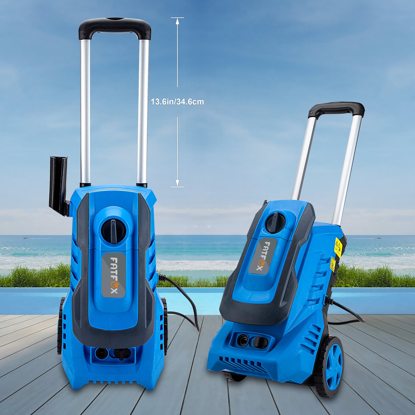 3200 PSI Electric High Pressure Washer 1200W Power Cleaner with 4 Quick Nozzles, 20FT Pressure Hose, Adjustable Dual Pressure, Foam Cannon for Car Patio Driveway Cleaning Blue