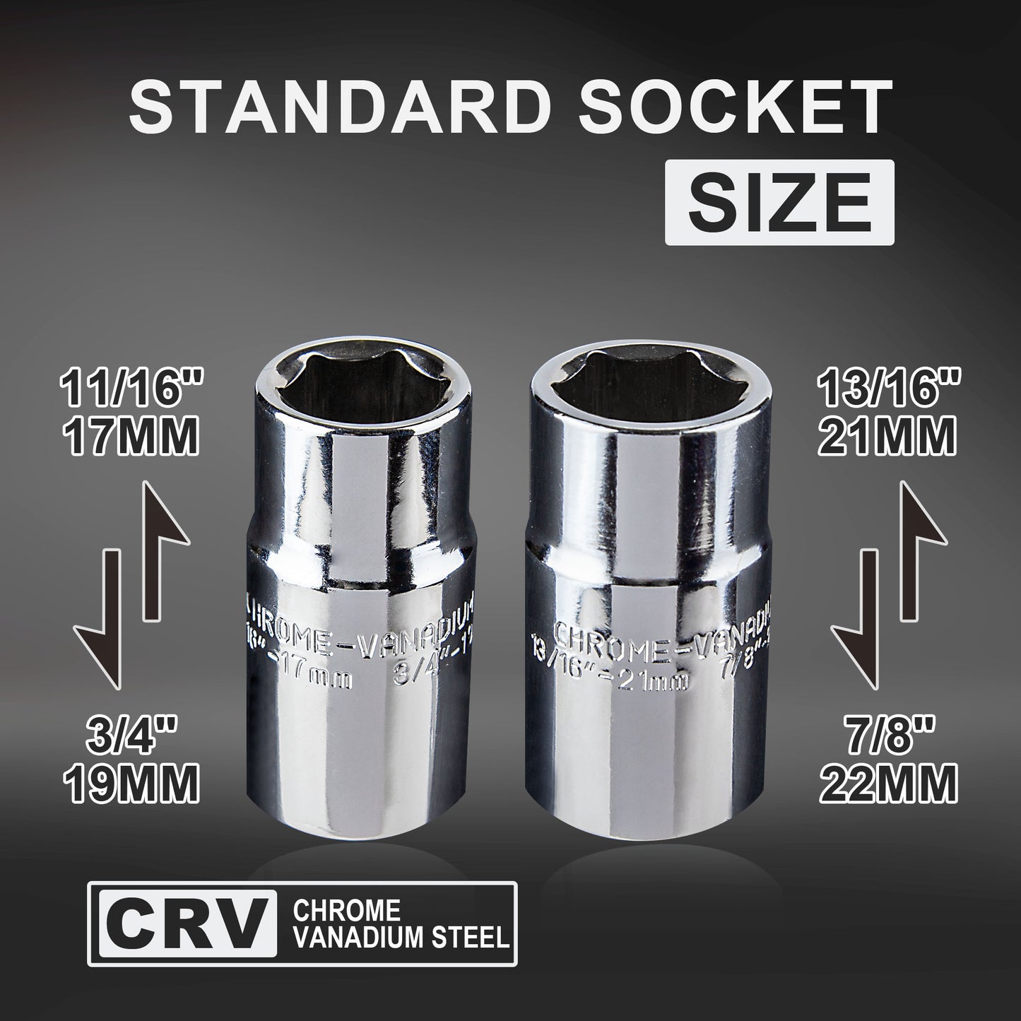 CARTMAN Telescoping Lug Wrench, Wheel Wrench with Standard CR-V Sockets 17/19, 21/22mm