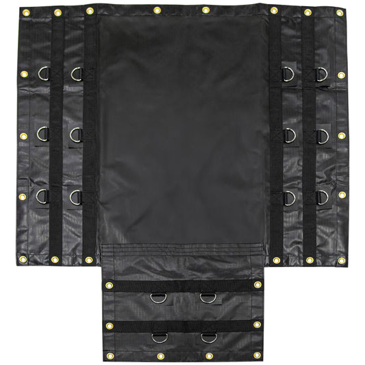 CARTMAN 24' x 27' Flatbed Truck 18 Oz Lumber Tarp with 8 FT Drop - Black