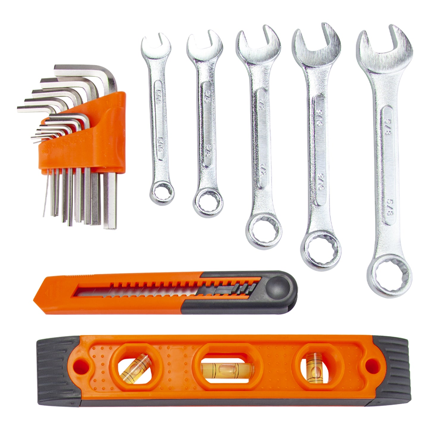 CARTMAN Tool Set General Hand Tool Kit with Plastic Toolbox Storage Case Automotive Wrench Sets Orange