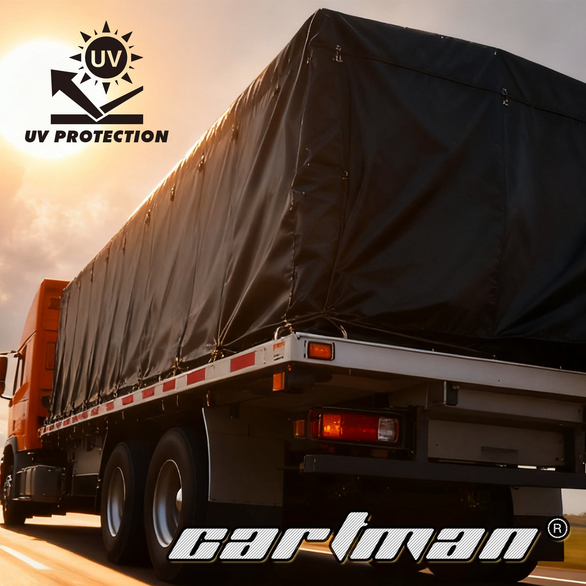 CARTMAN 20' x 27' Flatbed Truck 18 Oz Lumber Tarp with 6 FT Drop