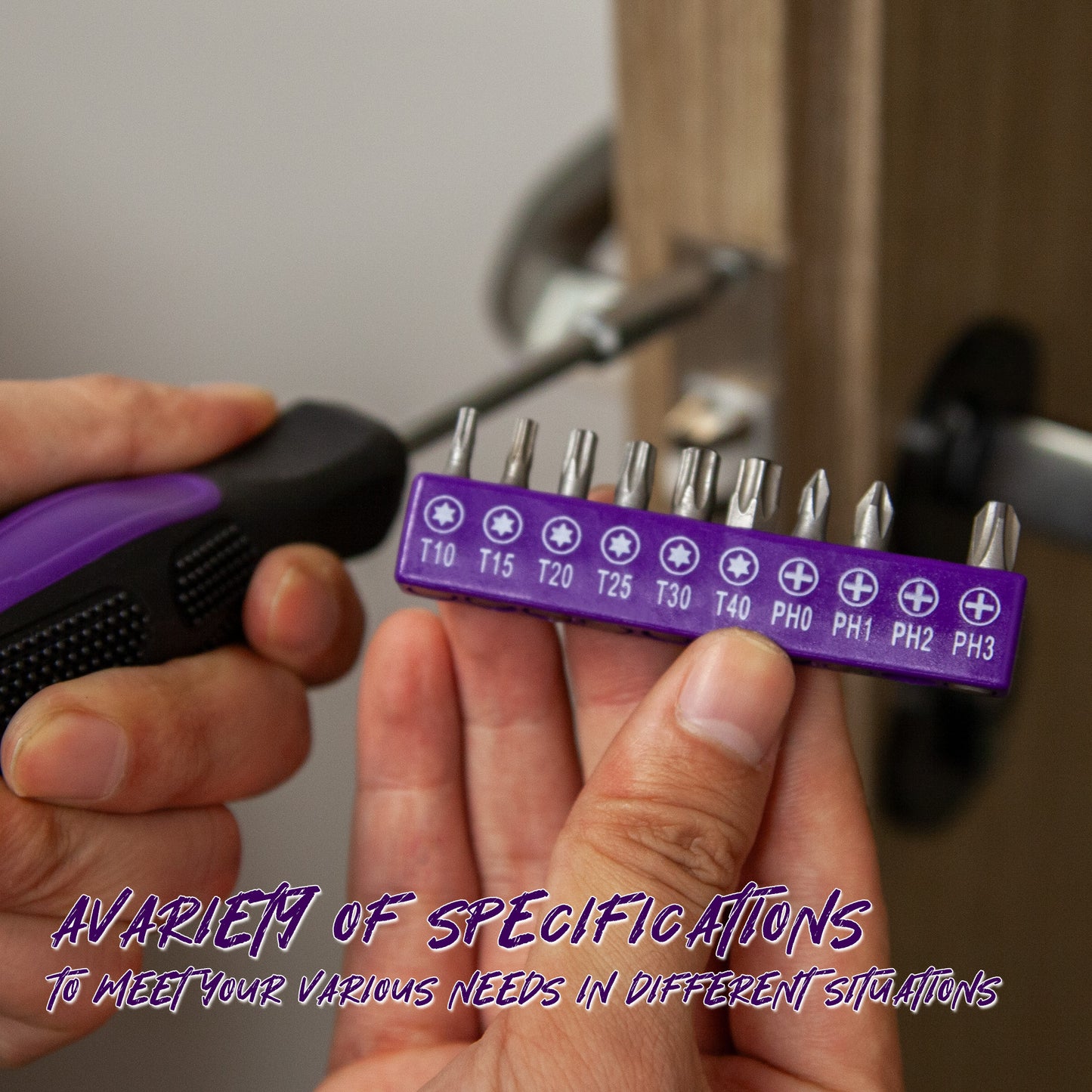 CARTMAN 39-Piece Home Tool Set Kit, Essential Household Hand Tools with Plastic Storage Case, Purple