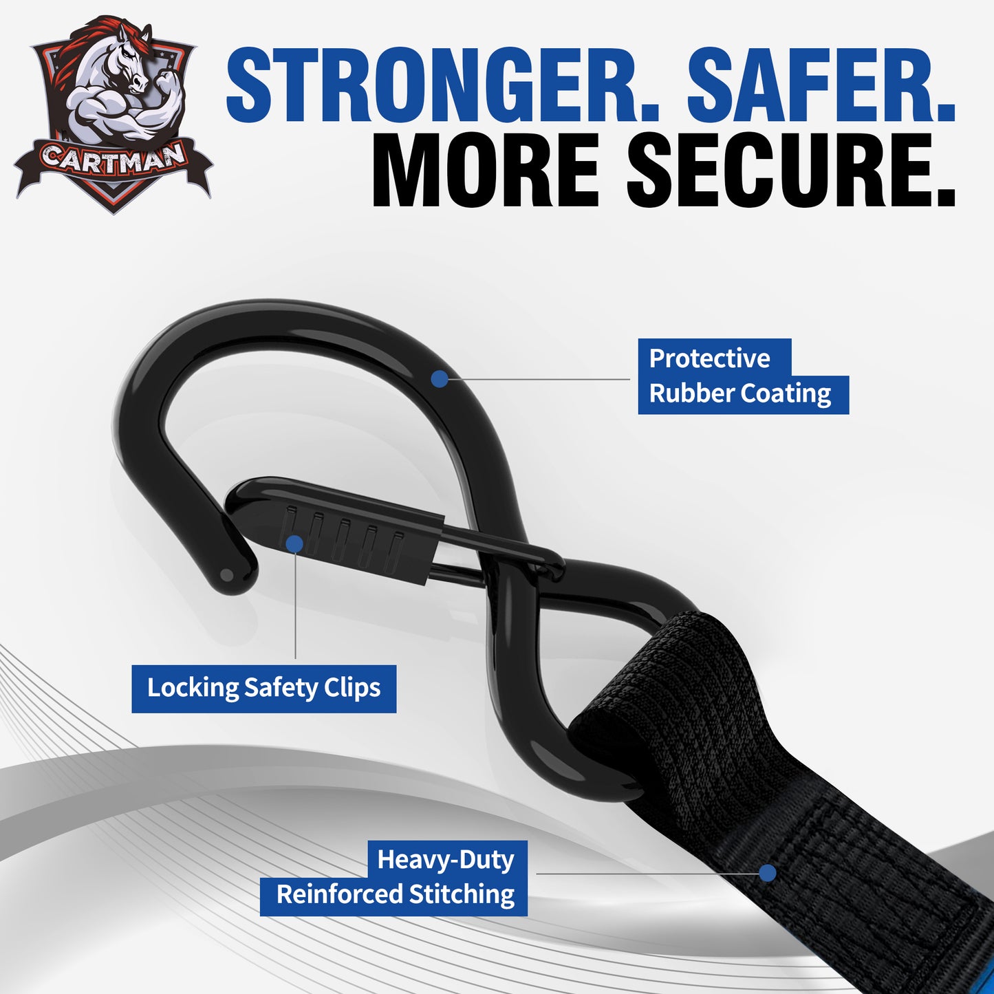 CARTMAN Retractable Ratchet Straps 1" x11.5' - Heavy Duty Auto Retracting Tie Down Straps, 1500lbs Break Strength, 4 Pack with Loops & Storage Bag, Self Retracting for Easy and Secure Load Transport