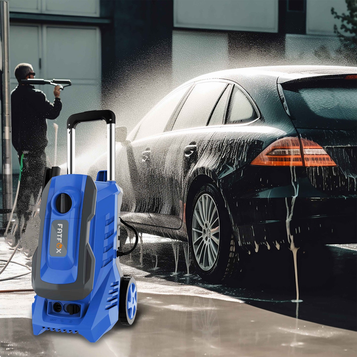 3200 PSI Electric High Pressure Washer 1200W Power Cleaner with 4 Quick Nozzles, 20FT Pressure Hose, Adjustable Dual Pressure, Foam Cannon for Car Patio Driveway Cleaning Blue