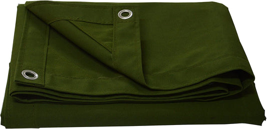 Cartman Canvas Tarpaulin Olive Drab 10 oz, Heavy Duty Canvas Tarp Truck Tarp, 8 x 10 Feet