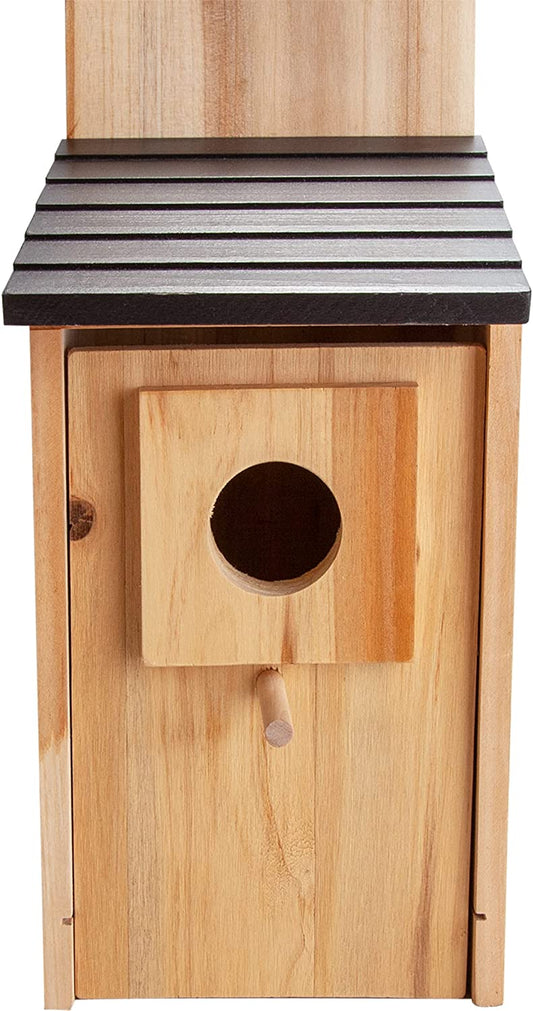 CARTMAN Cedar Blue Bird Box House, Wood Bird Houses for Outside, Hummingbird House for Outside Clearance Garden Country Cottages