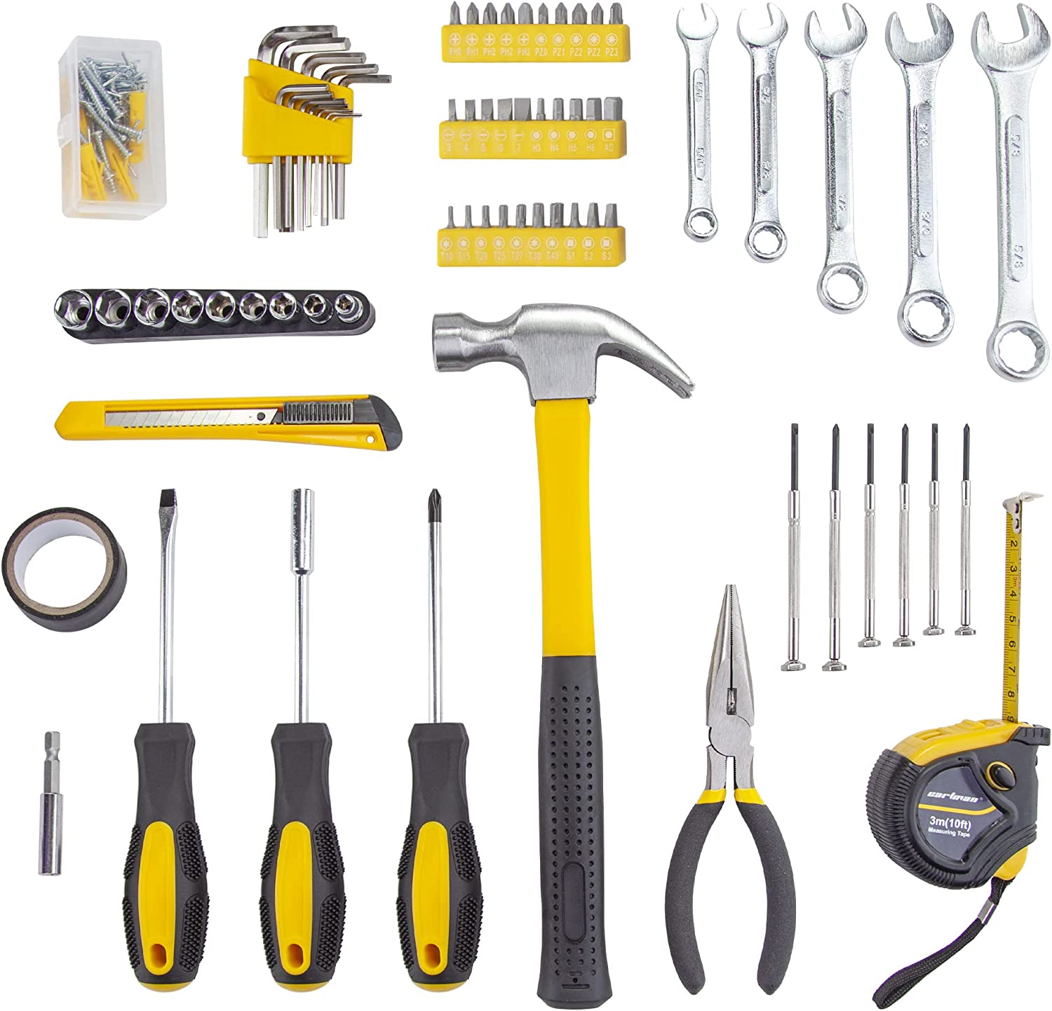 CARTMAN 148 Piece Tool Set General Hand Tool Kit with Plastic Toolbox ...
