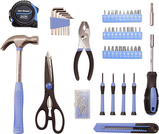 126 Piece Tool Set General Hand Tool Kit with Plastic Toolbox Storage Case, Automoive Set Blue
