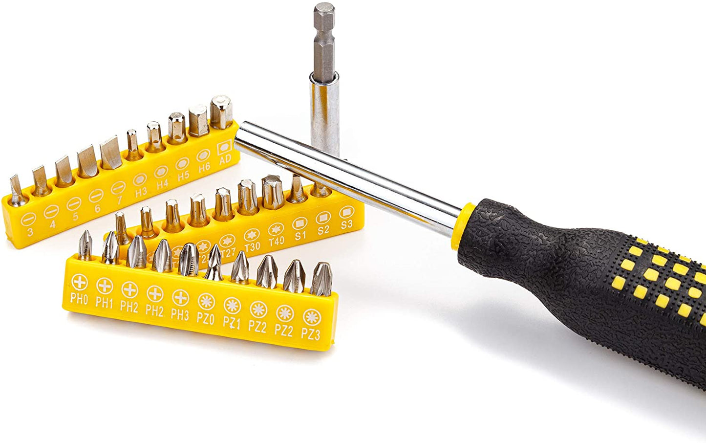 CARTMAN Yellow 218 Piece Tool Set General Household Hand Tool Kit with Plastic Toolbox Storage Case