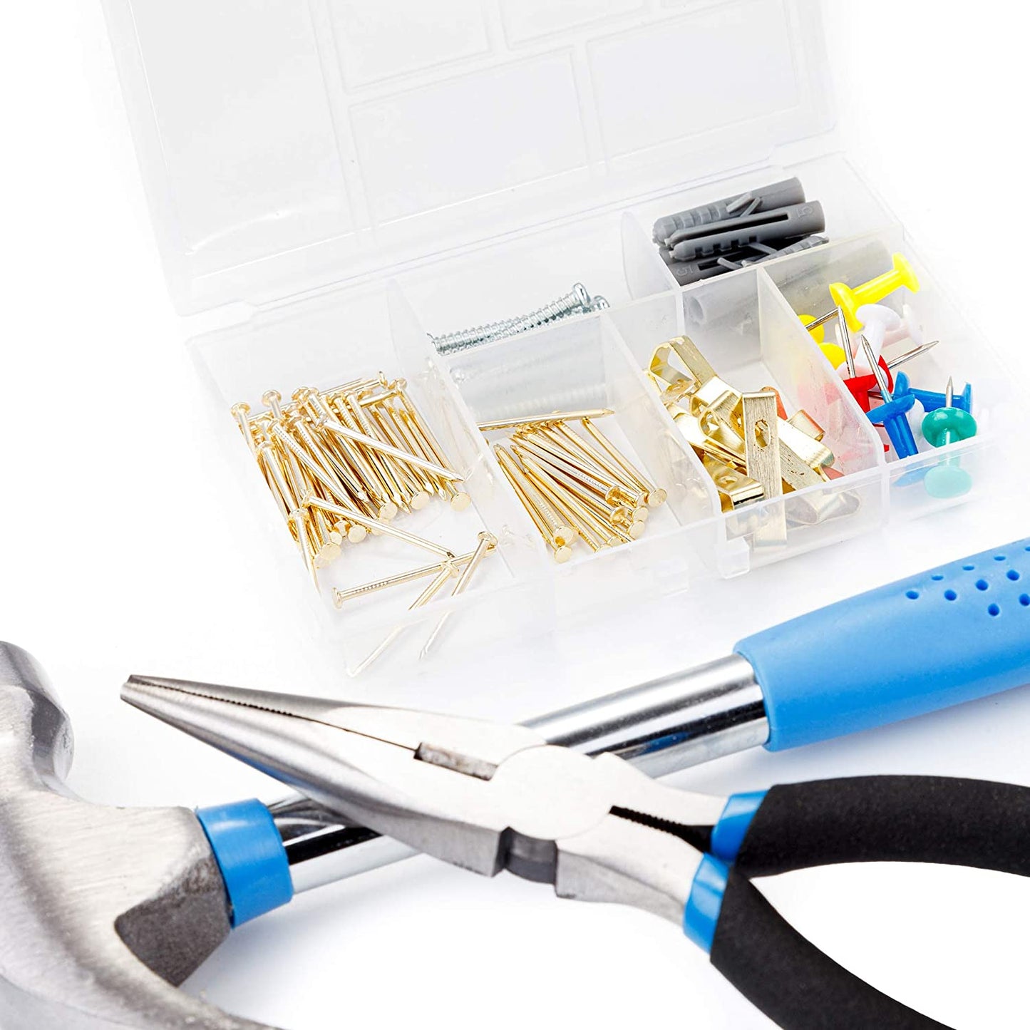 Cartman 149 Piece Tool Set General Household Hand Tool Kit with Cordless Screwdriver Blue