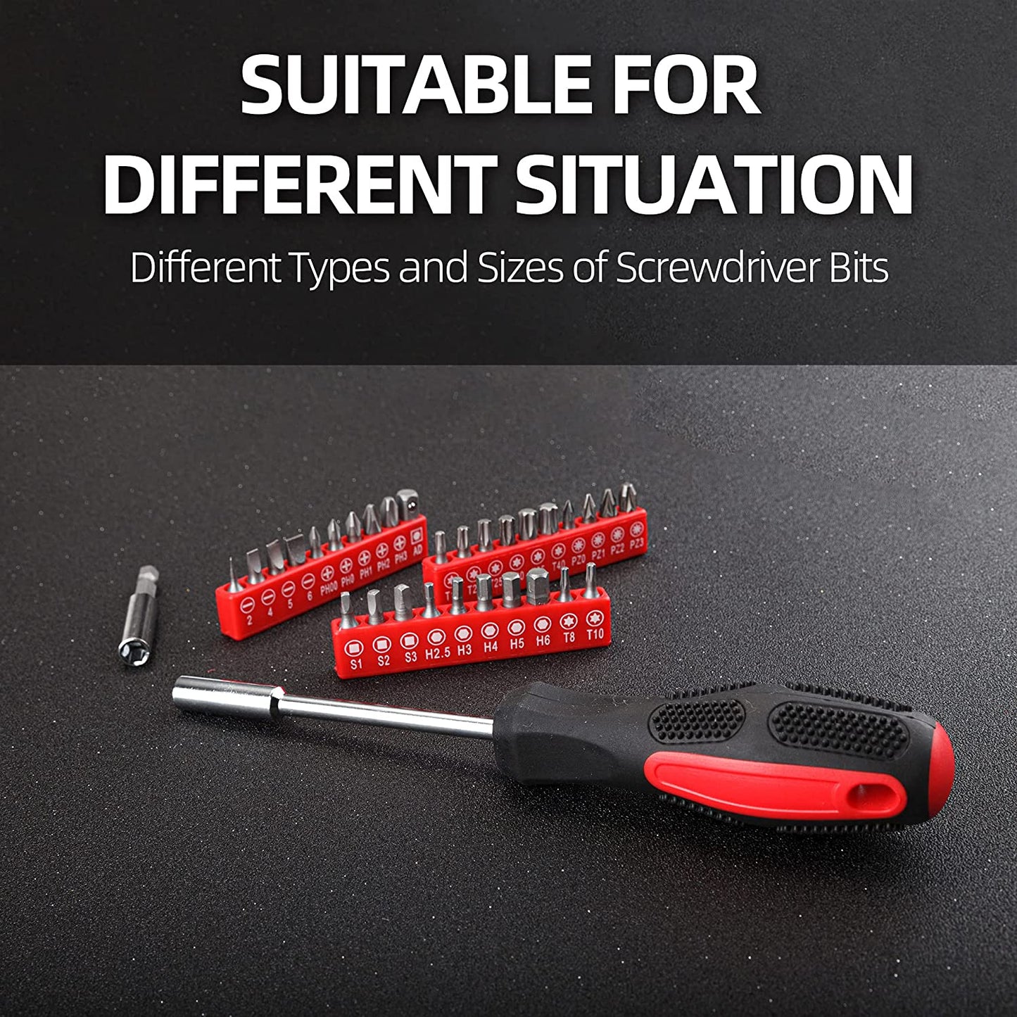 126 Piece Tool Set General Household Hand Tool Kit with Plastic Toolbox Storage Case Red