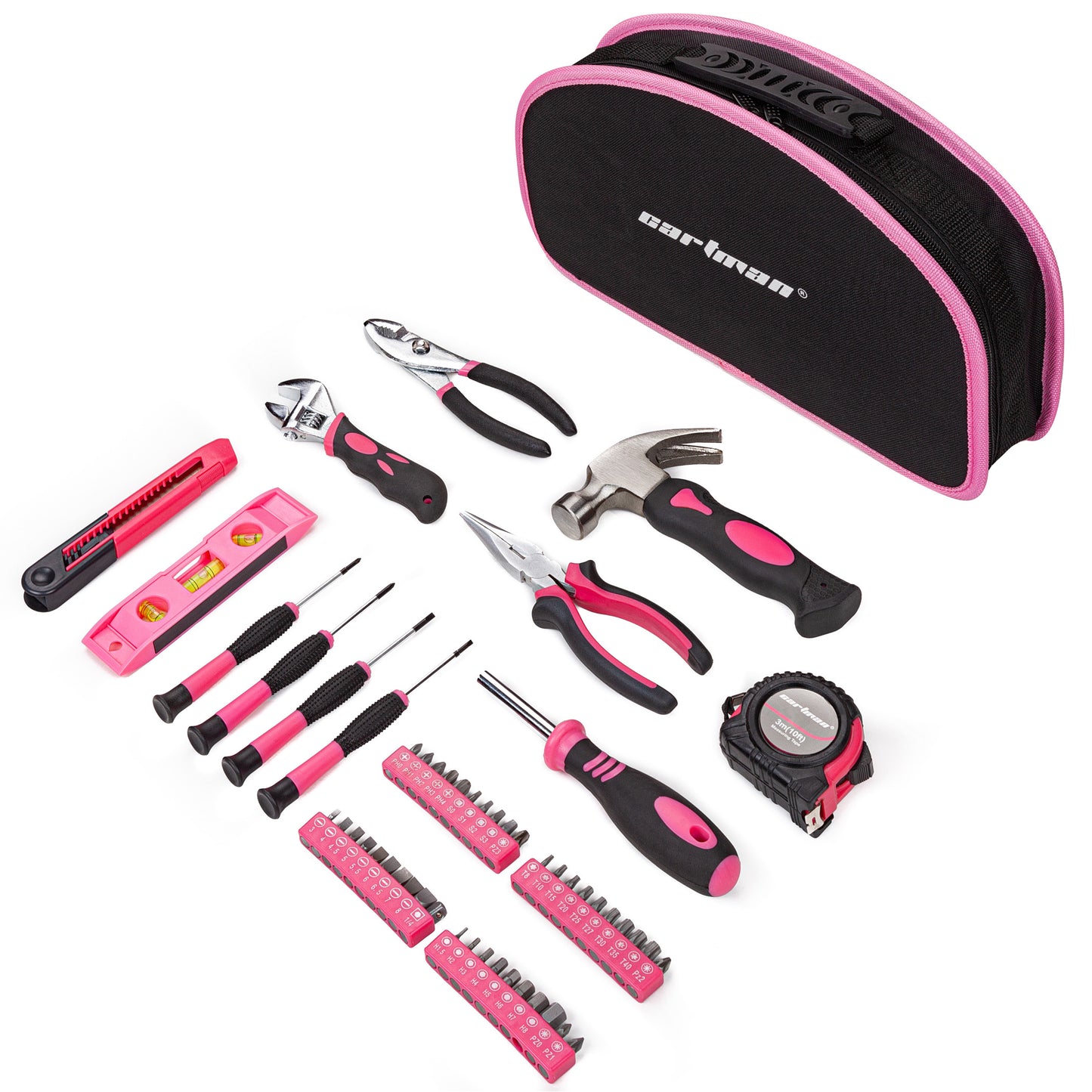 Cartman Pink 52 Piece Tool Set Ladies Hand Tool Set